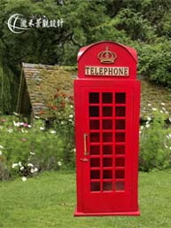 歐式電話亭-復古擺件